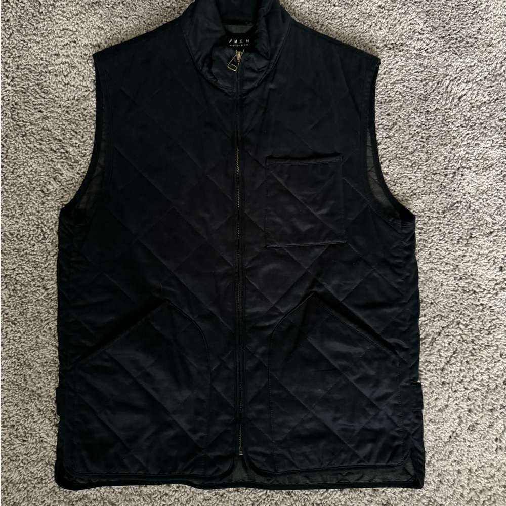 Navy Quilted Mens Vest